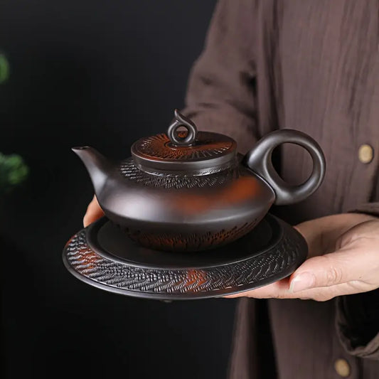 Handcrafted Purple Clay Teapot